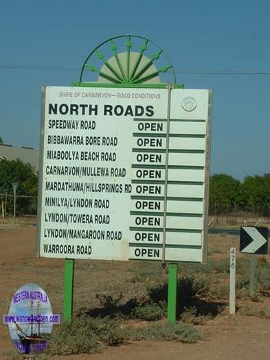 North roads status sign