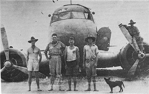 The crashed DC-3 Jack Palmer is second from the right