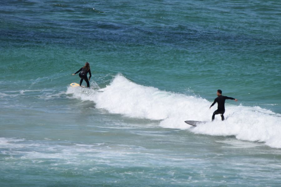 Surfers at Gas Bay