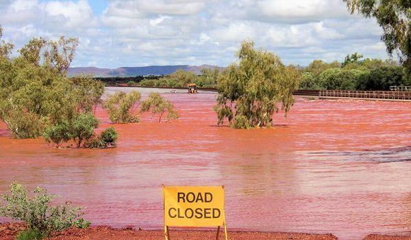 Fortescue River in flood